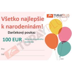 Darčekový poukaz v hodnote 100€ na kúpu stavebného materiálu