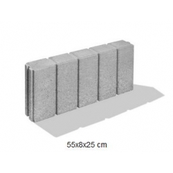 PALISÁDOVÝ obrubník 55x25x8 cm sivý| Premac