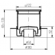 Podlahová vpusť spodná s nerezovou mriežkou a límcom DN 50